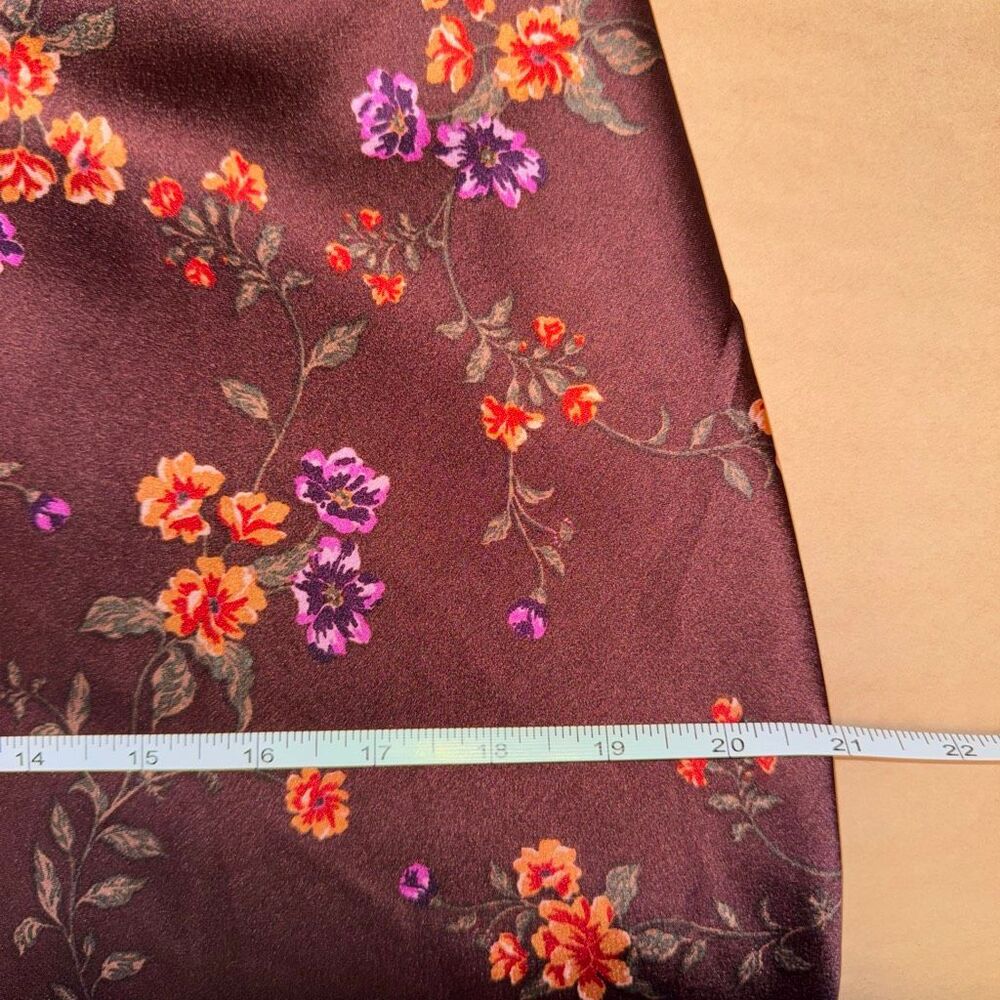Free People Sz L Butterfly Babe Maxi Dress Floral Satin Lace Cutout Burgundy Pur - Picture 15 of 15